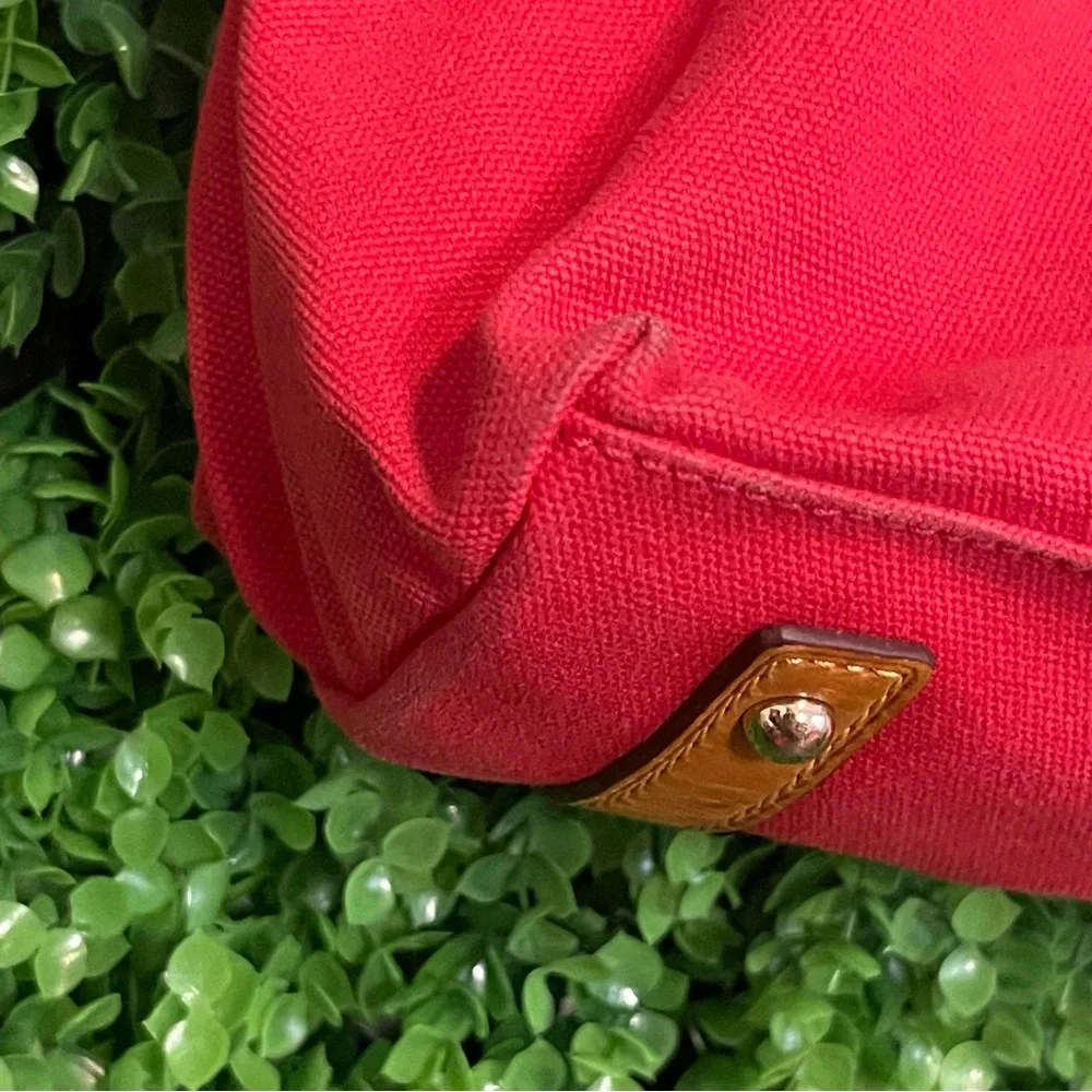 Dooney & Bourke Vintage Red Canvas Satchel Bag